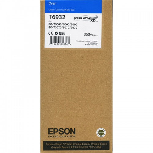 Cyan – Epson T-Series T3270/T5270/T7270 – 350ml  UltraChrome XD Ink