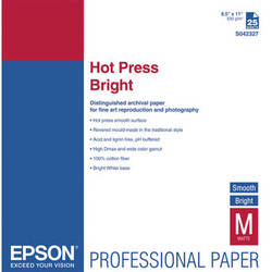 Epson Hot Press Bright Smooth Matte Paper (13 x 19", 25 Sheets)