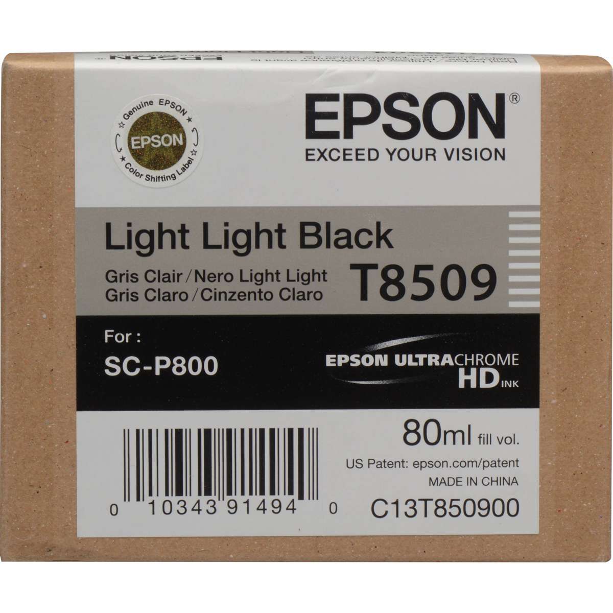 Epson UltraChrome Light Light Black Ink Cartridge (T850900) Epson SureColor P800 Series Ink