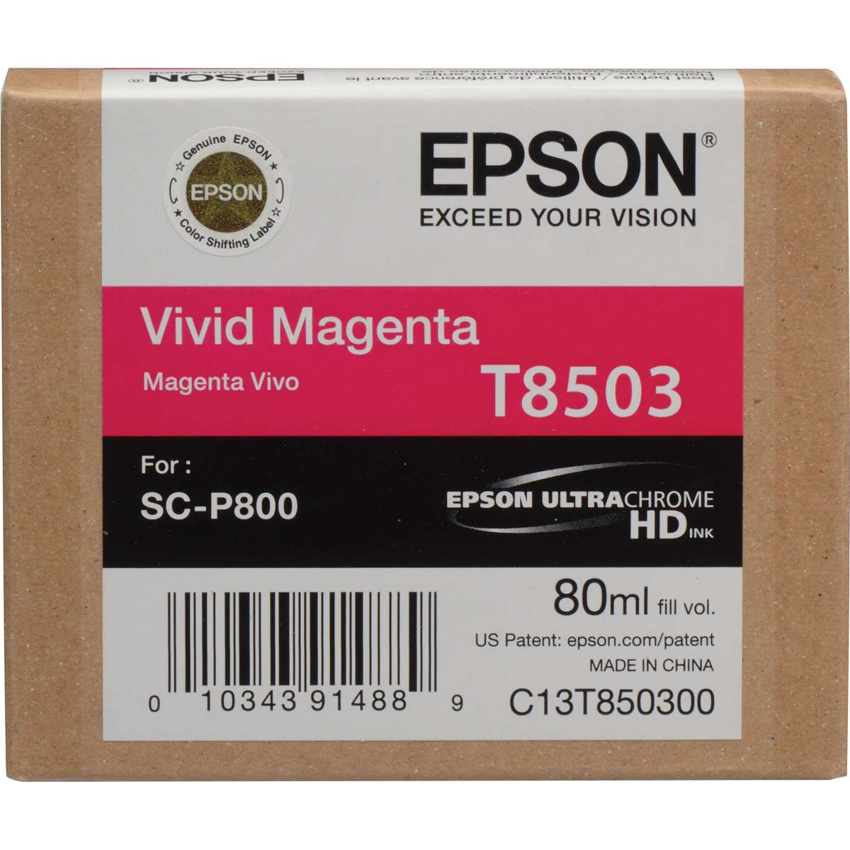 Epson UltraChrome Vivid Magenta Ink Cartridge (T85030N) Epson SureColor P800 Series Ink