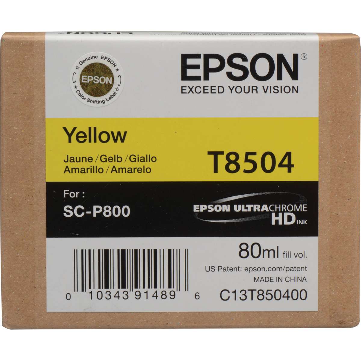 Epson UltraChrome Yellow Ink Cartridge (T850400) Epson SureColor P800 Series Ink