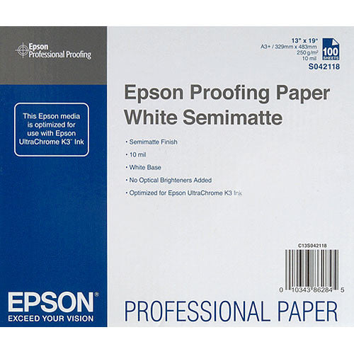 Epson Commercial Proofing Paper White Semimatte - 13x19" - 100 Sheets