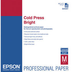 Epson Cold Press Bright Textured Matte Paper (13x19", 25 Sheets)