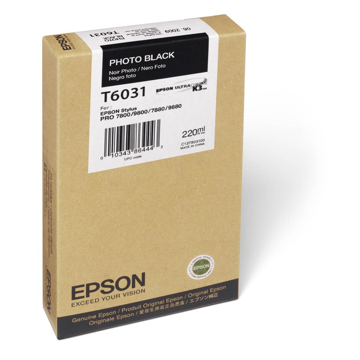 Photo Black - EPSON 9880 / 9800 / 7880 / 7800 - 220ml UltraChrome K3 Ink