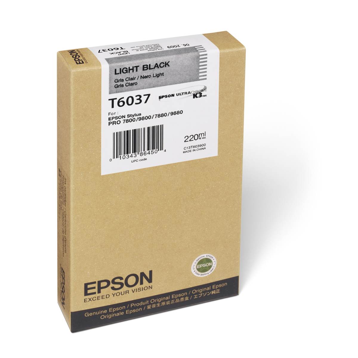 Light Black - EPSON 9880 / 9800 / 7880 / 7800 - 220ml UltraChrome K3 Ink