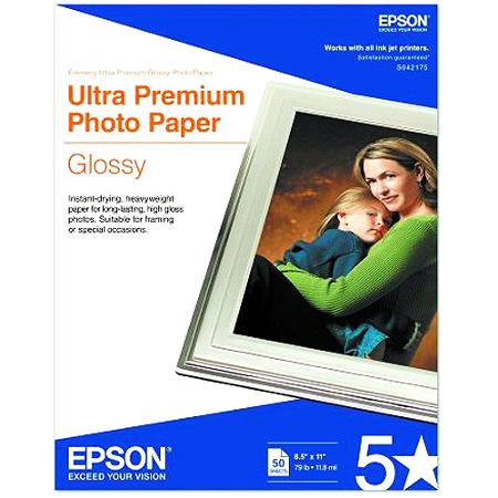 Epson Ultra Premium Photo Paper Glossy (8.5x11", 50 Sheets)